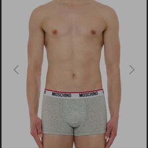 MOSCHINO MEN'S LOGO Band Gray BOXER BRIEFS Xs Eu Size NEW